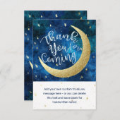 夢は本当に真来の月星の赤ちゃんシャワー サンキューカード (正面/裏面)