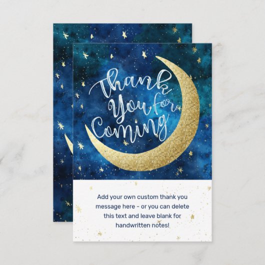 夢は本当に真来の月星の赤ちゃんシャワー サンキューカード (正面/裏面)