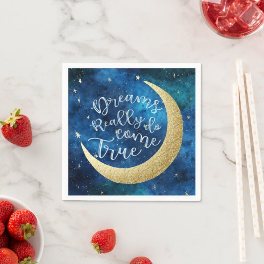 夢は本当に真来の月星の赤ちゃんシャワー スタンダードカクテルナプキン (インサイチュ)