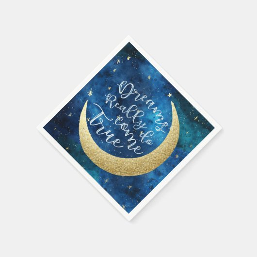 夢は本当に真来の月星の赤ちゃんシャワー スタンダードカクテルナプキン (角)