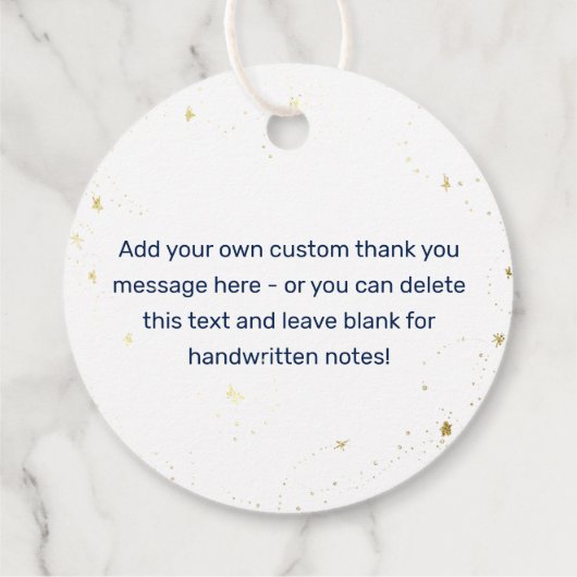 夢は本当に真来の月星の赤ちゃんシャワー フェイバータグ (裏面)