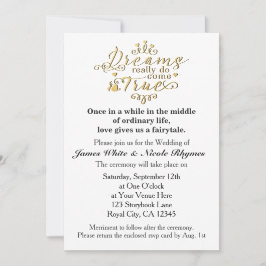 夢は本当に真来の結婚式招待状 招待状 (正面)