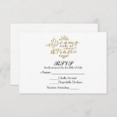 夢は本当に真来のRSVPのカー結婚ドをする 出欠カード (正面/裏面)