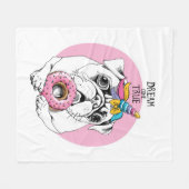 夢は本当を来ます フリースブランケット (正面(横))