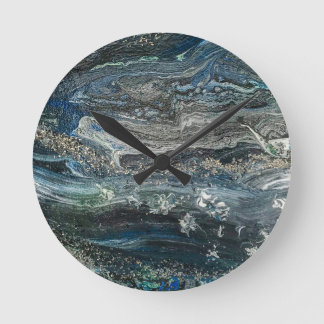 夢は海20の抽象芸術の絵画時計 ラウンド壁時計