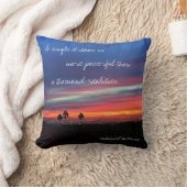 夢は独身の引用文オレンジ色の夕日の写真 クッション (ブランケット)