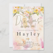 夢は真の来水の色を行うBoho赤ちゃんシャワー 招待状 (正面)