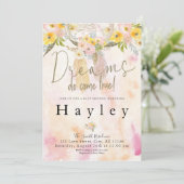 夢は真の来水の色を行うBoho赤ちゃんシャワー 招待状 (スタンド正面)