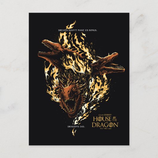 夢は私たちを王にしなかった。ドラゴンがやった。 ポストカード (正面)