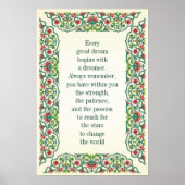 夢は素晴らし必ず夢想家の引用文から始まる ポスター (正面)