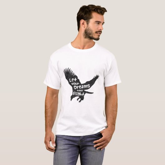 夢は翼にのって イーグル ブラック Tシャツ (正面フル)