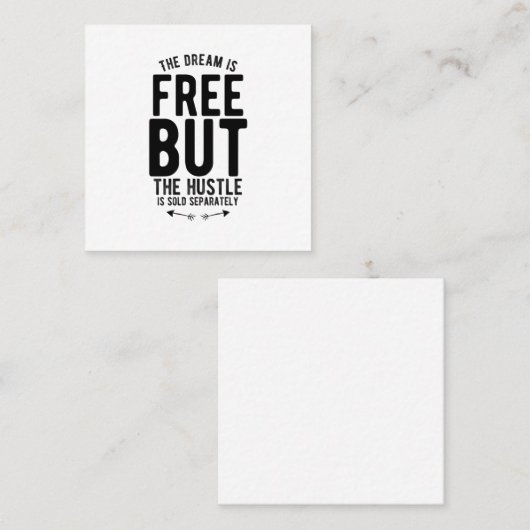 夢は自由だが、喧騒は別々に売られる スクエア名刺 (正面/裏面)