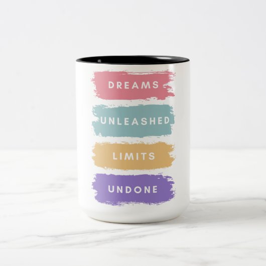 夢は解き放たれ、限界は未完 ツートーンマグカップ (中央)