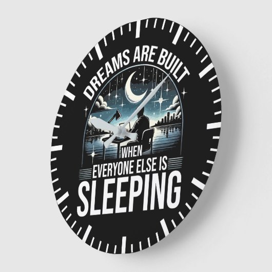 夢は誰もが眠っているときに作られる ラージ壁時計 (傾斜)