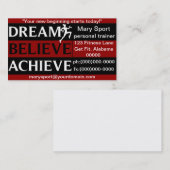 夢は達成しますパーソナルトレーナーを信じます 名刺 (正面/裏面)