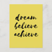 夢は達成します郵便はがきを信じます ポストカード (正面)
