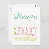 夢は願いのポストカード – 赤いアクアイエローグリーン ポストカード (正面/裏面)