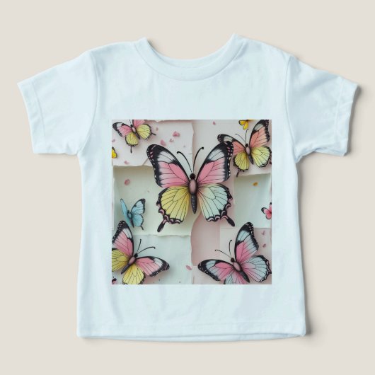 ✨ 夢ふわ蝶々の世界 – カートゥーン風Tシャツ (デザイン正面)