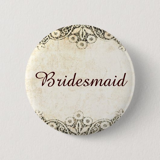 夢みるようで素朴なヴィンテージのレース 缶バッジ (正面)