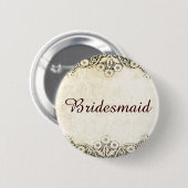 夢みるようで素朴なヴィンテージのレース 缶バッジ (正面&裏面)