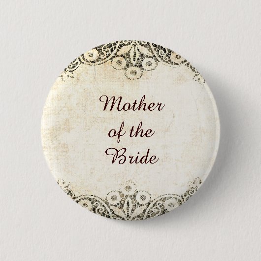 夢みるようで素朴なヴィンテージのレース 缶バッジ (正面)