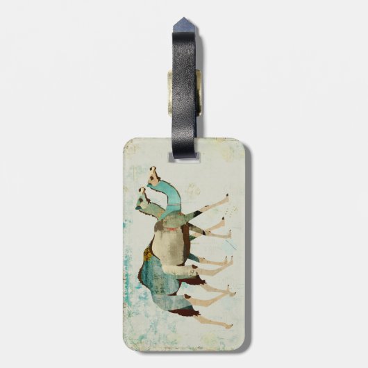 夢みるようで青いラクダの荷物のラベル ラゲッジタグ (裏面縦)