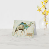 夢みるようで青いラクダNotecard カード (黄色い花)