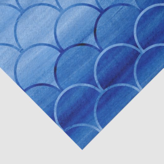 夢みるようで青く色彩の鮮やかなファンはパターンを形づけます 薄葉紙 (詳細)