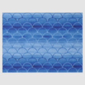 夢みるようで青く色彩の鮮やかなファンはパターンを形づけます 薄葉紙 (正面)