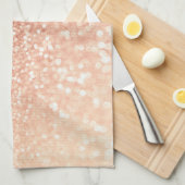 夢みるようなばら色の金ゴールドのグリッター-モモGlittereffect キッチンタオル (四つ折り)