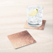 夢みるようなばら色の金ゴールドのグリッター-モモGlittereffect スクエアペーパーコースター (インサイチュ)