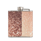 夢みるようなばら色の金ゴールドのグリッター-モモGlittereffect フラスク (裏面)