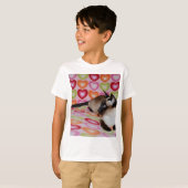夢みるようなシャム猫のハート Tシャツ (正面フル)