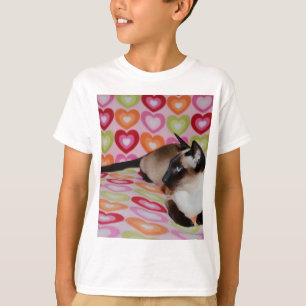 夢みるようなシャム猫のハート Tシャツ