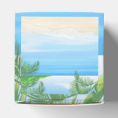 夢みるようなビーチ結婚式の保存日付 フェイバーボックス (上部)