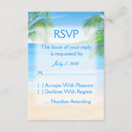 夢みるようなビーチ結婚式RSVP 出欠カード