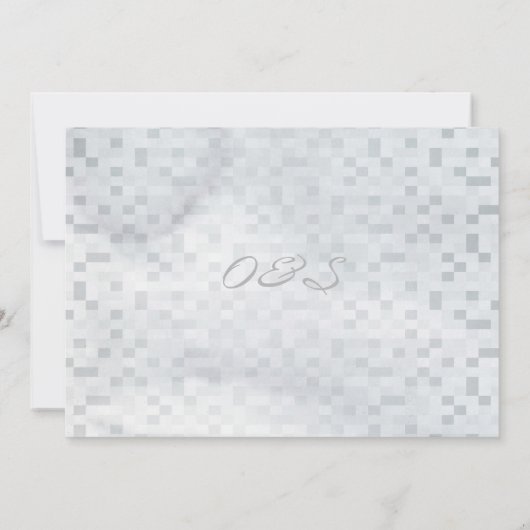 夢みるようなブルーグレーの水彩画の結婚式の保存日付 セーブザデート (裏面)