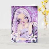 夢みるようなユリ-空白のなカード カード (黄色い花)