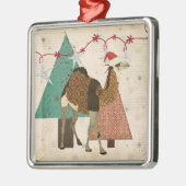 夢みるようなラクダの星明かりの夜オーナメント メタルオーナメント (左)