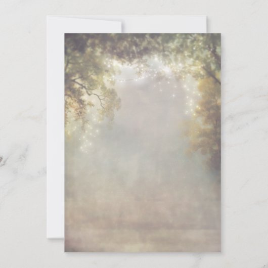 夢みるような木のひもは素朴なベビーシャワーをつけます 招待状 (裏面)