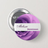 夢みるような紫色のバラの名前をカスタムするの新婦付添人 缶バッジ (正面&裏面)