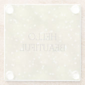 夢みるような金ゴールドの《写真》ぼけ味の紙吹雪 ガラスコースター (裏面)