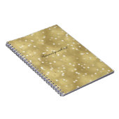 夢みるような金ゴールドの《写真》ぼけ味の紙吹雪 ノートブック (右側)