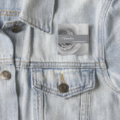 夢みるような銀製の白いバラの名前をカスタムするの新婦付添人V0 缶バッジ (インサイチュ)