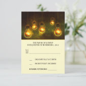 夢みるような電球お洒落な結婚RSVPカード 出欠カード (スタンド正面)