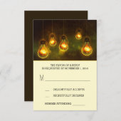 夢みるような電球お洒落な結婚RSVPカード 出欠カード (正面/裏面)