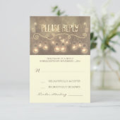 夢みるような電球お洒落な結婚RSVPカード 出欠カード (スタンド正面)