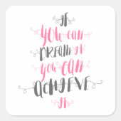 夢もしに叶える スクエアシール (正面)