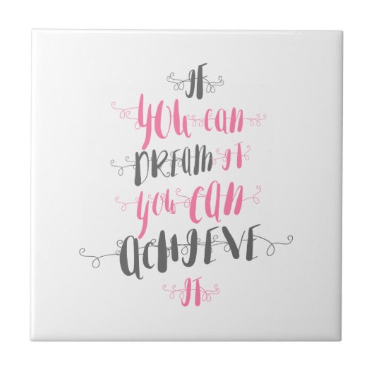 夢もしに見て夢に見て成功する タイル (正面)