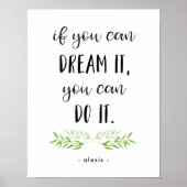 夢もしを見てもいい |トレンディー植物学引用文 ポスター (正面)